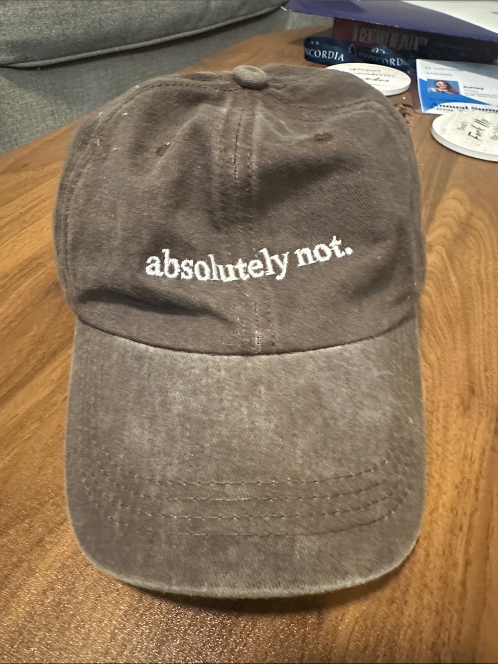 Absolutely Not. Embroidered Brown women’s Baseball Cap